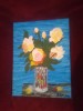 TABLOU PE PANZA CU SASIU NOU 30X40 CM VAS CU FLORI PRET DOAR 10 LEI