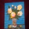 TABLOU PE PANZA CU SASIU NOU 30X40 CM VAS CU FLORI PRET DOAR 10 LEI
