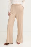 Mos Mosh pantaloni femei, culoarea maro, lat, high waist, 168610