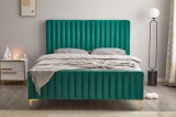 Cumpara ieftin Pat Melissa 180x200 cm Tapitat Catifea Verde Inchis cu Somiera Inclusa