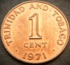 Moneda exotica 1 CENT - TRINIDAD TOBAGO, anul 1971 *cod 3516 = A.UNC, America Centrala si de Sud