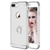 Husa iPhone 8 Plus Ultraslim Lux Argintie Mata cu Inel Rotativ 360&deg;