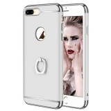 Husa iPhone 8 Plus Ultraslim Lux Argintie Mata cu Inel Rotativ 360&deg;
