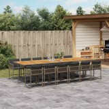 vidaXL Set mobilier de grădină cu perne, 13 piese, gri, poliratan 3211490