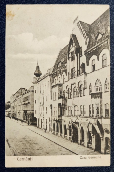 Bucovina - 1924 - Cernauti - Casa Germana - printata, circulata catre Cehia, 2 timbre intacte, stampila lizibila
