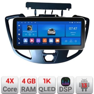Navigatie Ford Transit 2015-2020 Edotec 4+64 12.3 inch Incell 1K android Wifi 5Ghz gps internet kit-turneo-custom CarStore Technology foto