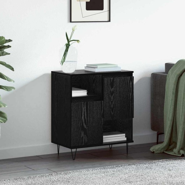 vidaXL Bufet Stejar negru 60 x 35 x 70 cm Lemn compozit 879491
