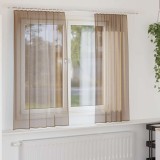 vidaXL Perdele Voile cu buzunare pentru bare 2 buc maro deschis 4102221