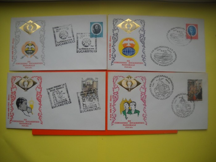 HOPCT PLIC FDC S NR 342 SET 5 FDC -CONGRESUL EUCARISTIC NATIONAL PESCARA 1977 ITALIA -NECIRCULAT