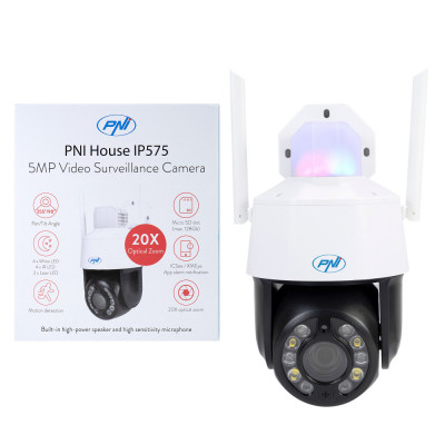 Resigilat : Camera supraveghere video PNI House IP575 5MP WiFi cu IP, zoom optic 2 foto