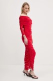 Never Fully Dressed rochie Diaz culoarea rosu, maxi, mulată, NFDDR1739