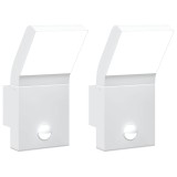 Cumpara ieftin Lampi exterioare de perete LED/senzor 2 buc alb aluminiu turnat
