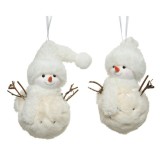 Cumpara ieftin Figurina - Snowman Polyester Faux Fur Silver Stars - mai multe modele | Kaemingk