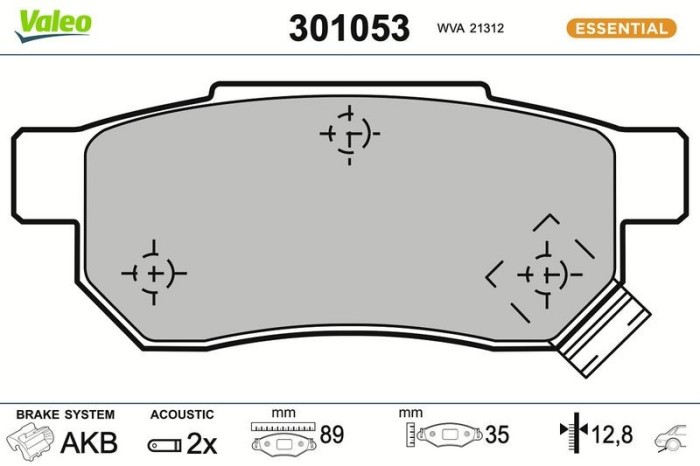 Set plăcuțe fr&acirc;nă VALEO 301053