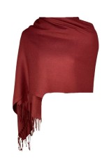 Esarfa tip sal din casmir, grena, 180x70 cm