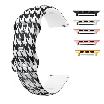 Curea silicon, compatibila Apple Watch 9|8|7|6|5|4|3|2|1 Series, 41mm|40mm|38mm, Quick Release, Black Pattern foto