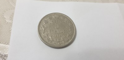 moneda belgia 5 fr 1932 foto
