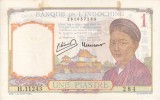 INDOCHINA 1 piastre ND (1946) XF+!!!