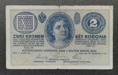 Austro Ungaria 2 Kronen 1924 Coroane foto