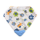 Baveta tip bandana cu jucarie dentitie bumbac blue, Lorelli