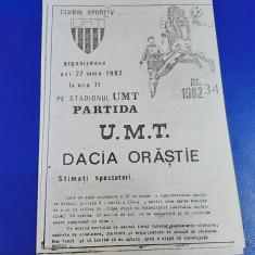 program UM Timisoara - Dacia Orastie