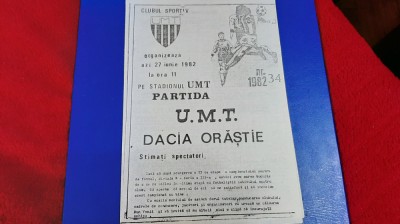 program UM Timisoara - Dacia Orastie foto