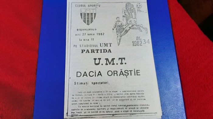 program UM Timisoara - Dacia Orastie