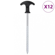 vidaXL Țăruși de cort, 12 buc., 17 cm, &Oslash;7 mm, oțel galvanizat