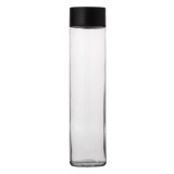Sticlă Cilindrică, Model Negru, Capacitate 800ml, Transparentă, Cu Capac Filetat, Oem