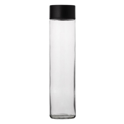 Sticlă Cilindrică, Model Negru, Capacitate 800ml, Transparentă, Cu Capac Filetat foto