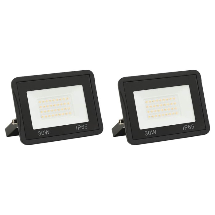 Proiectoare cu LED, 30 W, 2 buc., alb cald