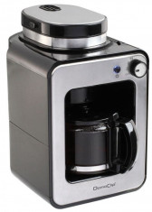 Filtru de cafea cu rasnita integrata DomoClip DOD135, Filtru permanent, Cana 0.6 l, Plita pentru pastrare cafea calda, oprire automata (Argintiu) foto