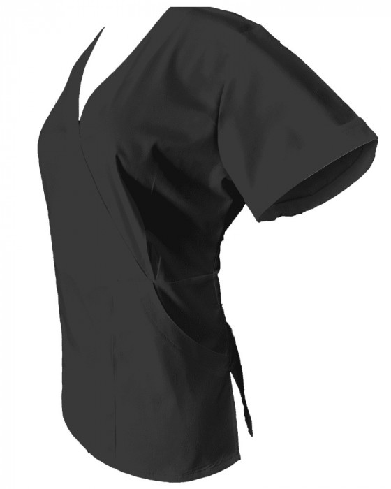 Halat Medical Pe Stil, Negru cu Elastan, Model Marinela - 4XL