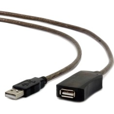 Cablu prelungitor activ USB 2.0, lungime 10 m, Cablexpert, conectori USB A tata la USB A mama, negru