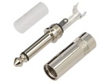 Mufă Jack 6,3mm Mono Tată Argintie
