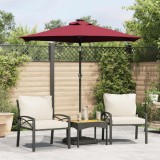 vidaXL Umbrelă soare grădină st&acirc;lp din oțel roșu bordo 225x225x212 cm