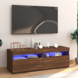 Comodă TV cu lumini LED, stejar maro, 120x35x40 cm, vidaXL