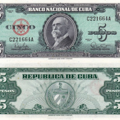 CUBA 5 pesos 1960 UNC!!!