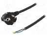 Cablu alimentare AC, 4m, 3 fire, culoare negru, cabluri, CEE 7/7 (E/F) &amp;#351;tecar in unghi, SCHUKO mufa, PLASTROL - W-97184