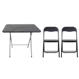 Masa plianta cu blat mdf, dimensiuni 60x80x70cm, negru (ZLN 6975) plus 2 x scaun bucatarie pliant (DSY 1115) / ZLN 6975_2S