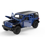 Masinuta metalica jeep wrangler rubicon 4xe albastru cu scara 1 la 32