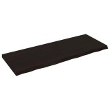 Blat de baie, maro inchis, 160x60x(2-6) cm, lemn masiv tratat