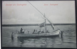SV * Romania SALUTARI DIN TECHIRGHIOL * Ambarcatiune pe Lac * 1910, Circulata, Printata, Fotografie