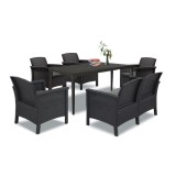 Set de mobilier de grădină Venus III cu 6 locuri, grafit