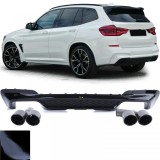 Difuzor spate de performanta lucios cu tevi de esapament negre, potrivit pentru BMW X3 G01 Performance AutoTuning