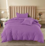Cumpara ieftin Lenjerie Pat Bumbac cu Elastic 4 Piese Lila 140x200 cm