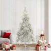 Pom de Crăciun artificial pre-iluminat Argintiu 210 cm PET