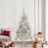 VidaXL Pom de Crăciun artificial pre-iluminat Argintiu 210 cm PET 3397215