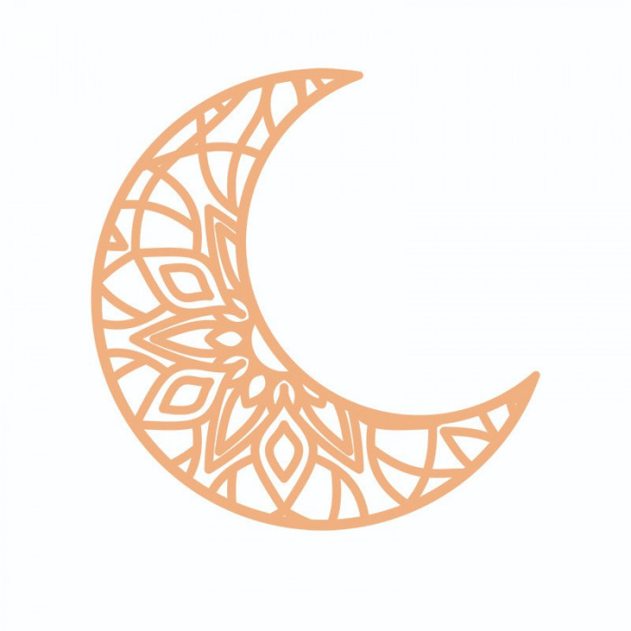 Sticker decorativ, Mandala, Luna, Portocaliu, 60 cm, 7292ST