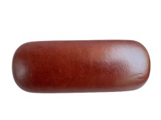 Toc / etui ochelari piele ecologica, 16 x 6 x 4 cm, Maro Deschis